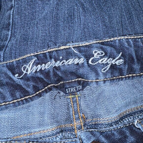 American Eagle Womens Favorite Boyfriend Jeans 4 short Low Rise Dark Wash - Picture 8 of 10